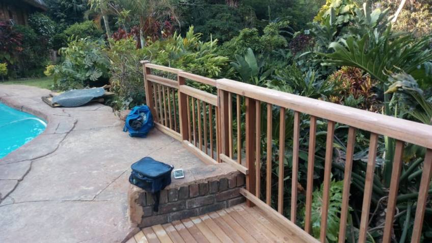 Wooden balustrade in balau